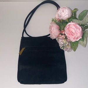 Giani Bernini black suede shoulder purse